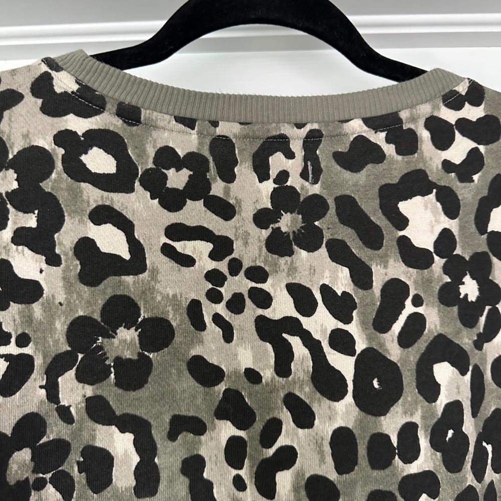 Free People We The Free Classic Printed Oversized Crewneck/Floral Cheetah Small - Picture 11 of 14